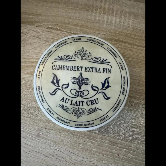 Camembert Extra Fin Au Lait Cru Baker Warmer Blue/Cream Gourmet Village 5 1/4" - Picture 1 of 4